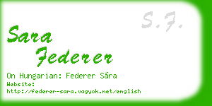 sara federer business card