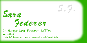 sara federer business card